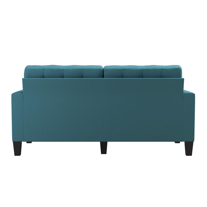 Emily Upholstered Sofa Couch with Deep Tufted Cushions - Teal