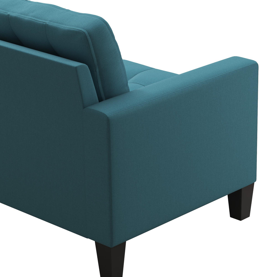 Emily Upholstered Sofa Couch with Deep Tufted Cushions - Teal