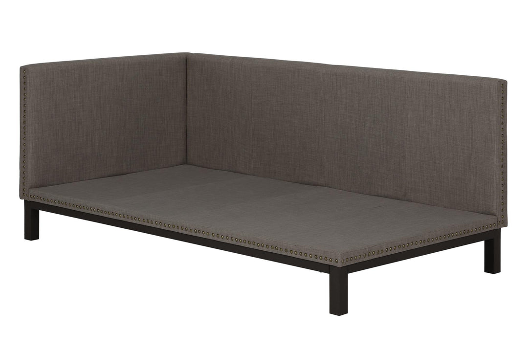 Best Modern Daybed with Horizontal Tufting -  Grey Linen  -  Twin