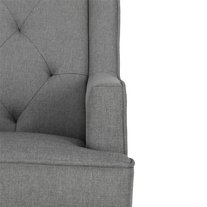 Linen Upholstered Rocking Chair for Nursery -  Grey Linen