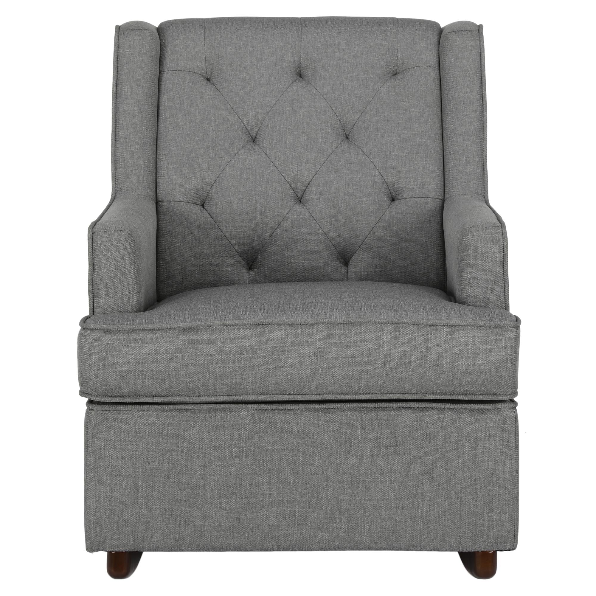 Baby Relax Rylee Tall Wingback Glider Rocker Recliner Chair, Gray