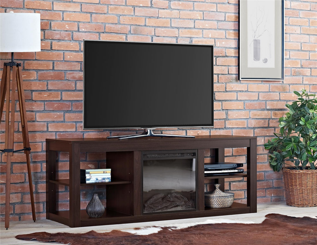 Parsons Electric Fireplace TV Stand -  Espresso