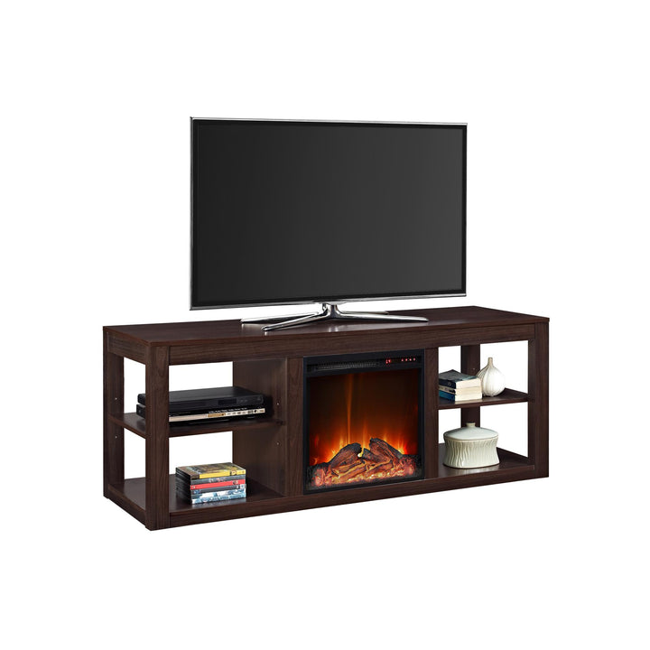 Electric Fireplace TV Stand for Large TVs -  Espresso