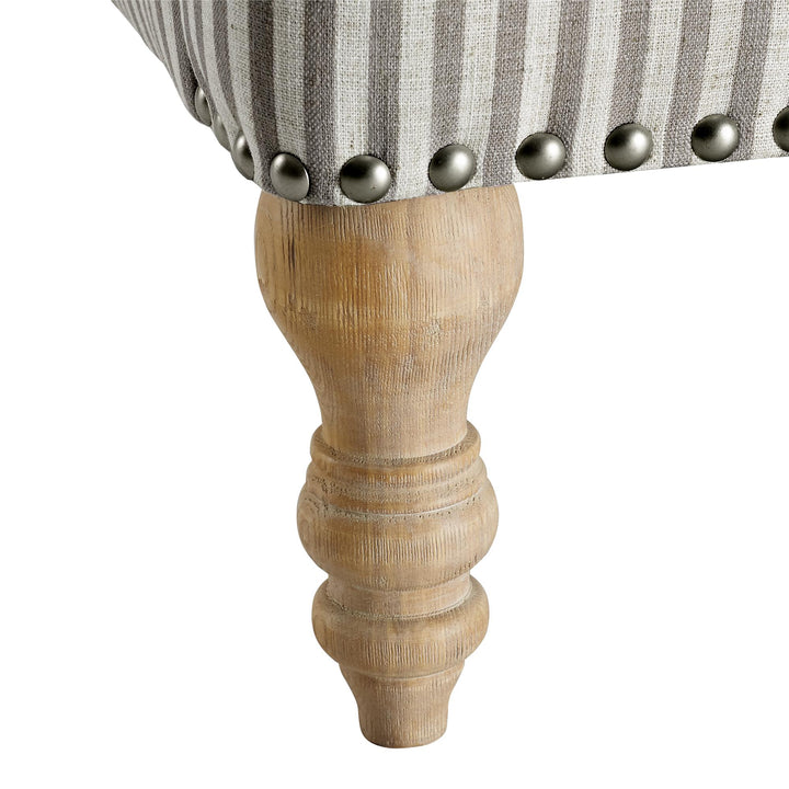 Jaya Upholstered Accent Chair with Solid Wood Feet - Beige Stripe