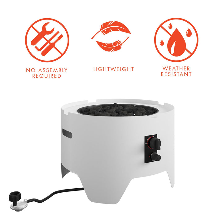 23 inch outdoor fire pit -  White