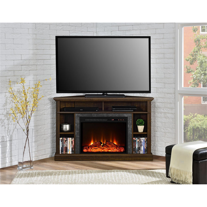 Overland Electric Corner Fireplace -  Espresso