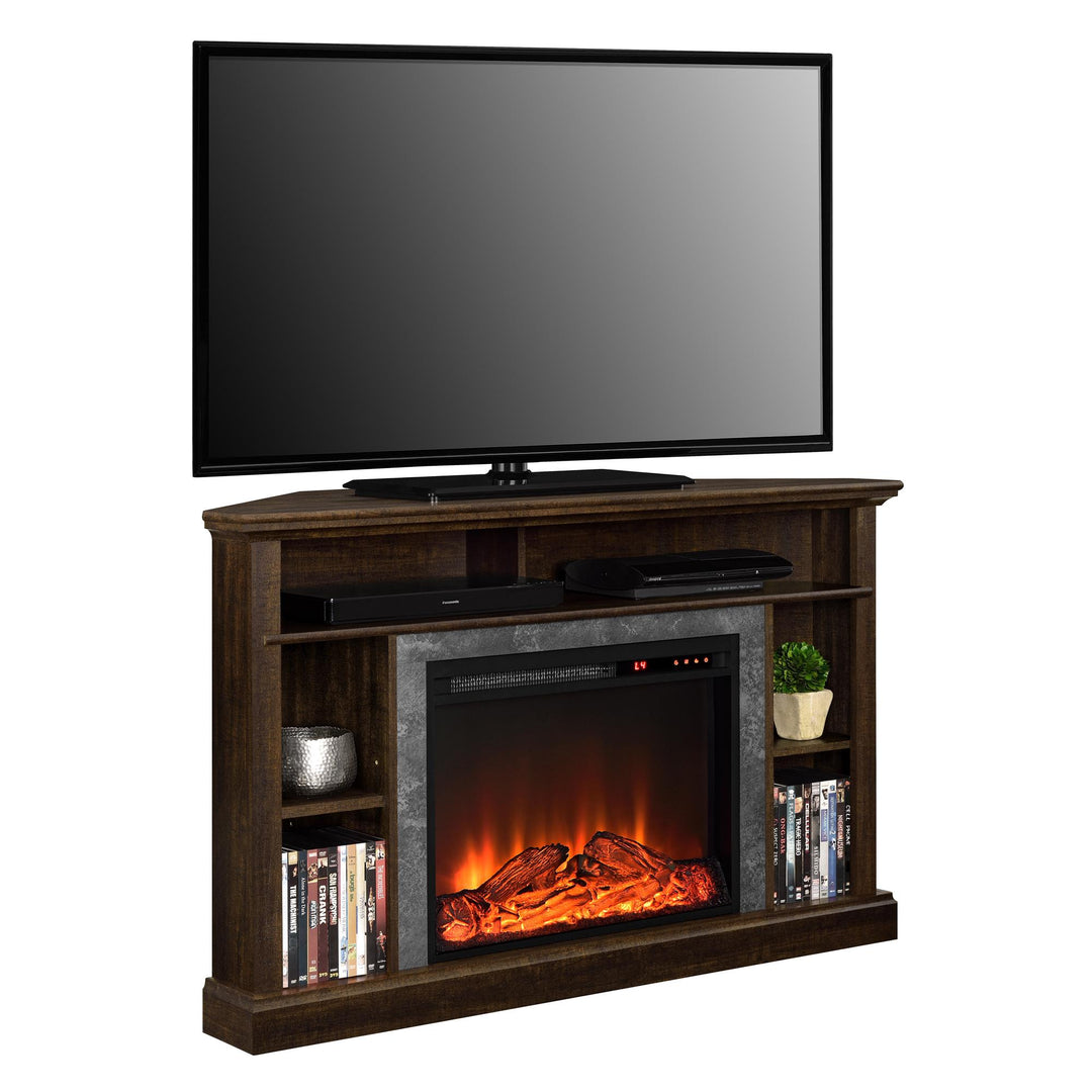 Corner Fireplace for Medium Sized TVs -  Espresso