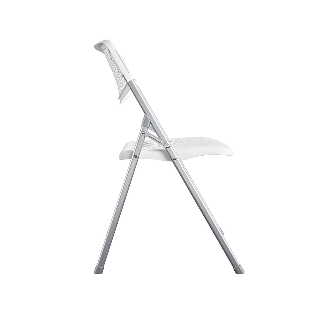 Ultra Comfort Commercial XL Plastic Folding Chair, Set of 4  -  White 
