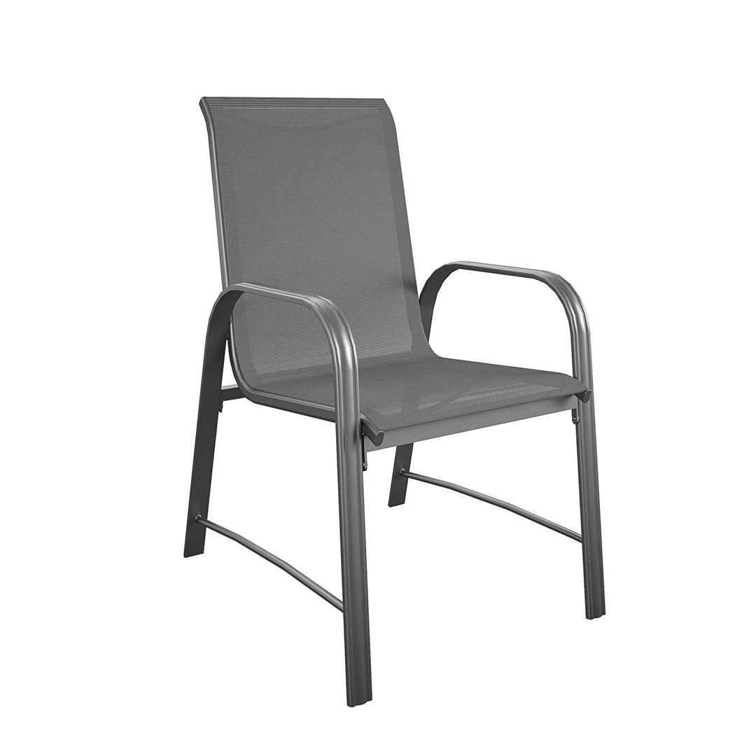 Paloma Outdoor Patio Dining Chairs with Weather Resistant Steel Frame, Set of 6 - Charcoal