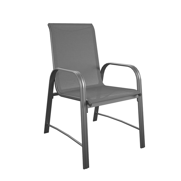 Paloma Outdoor Patio Dining Chairs with Weather Resistant Steel Frame, Set of 6 - Charcoal