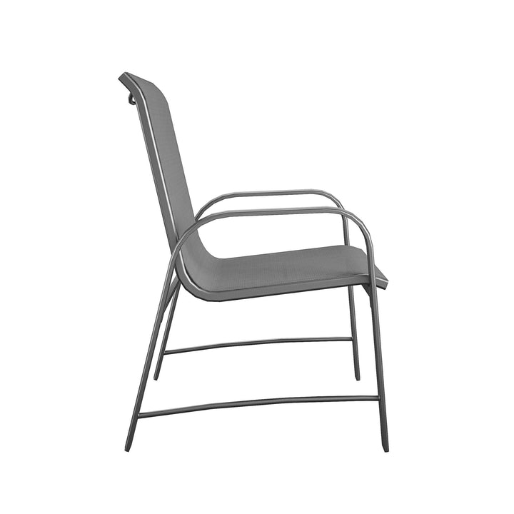 Paloma Outdoor Patio Dining Chairs with Weather Resistant Steel Frame, Set of 6 - Charcoal