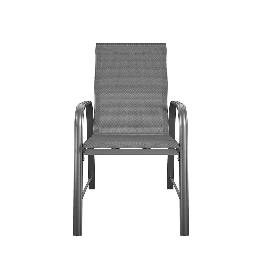 Paloma Outdoor Patio Dining Chairs with Weather Resistant Steel Frame, Set of 6 - Charcoal