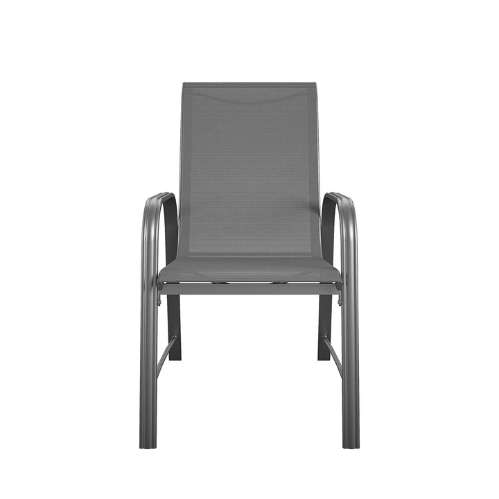 Paloma Outdoor Patio Dining Chairs with Weather Resistant Steel Frame, Set of 6 - Charcoal