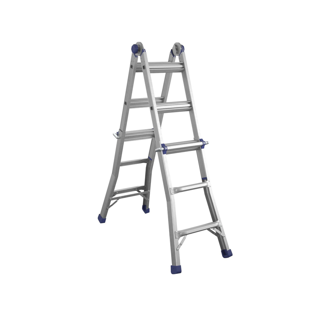 14 ft Articulating Ladder with Multiple Heights and Positions  -  Silver