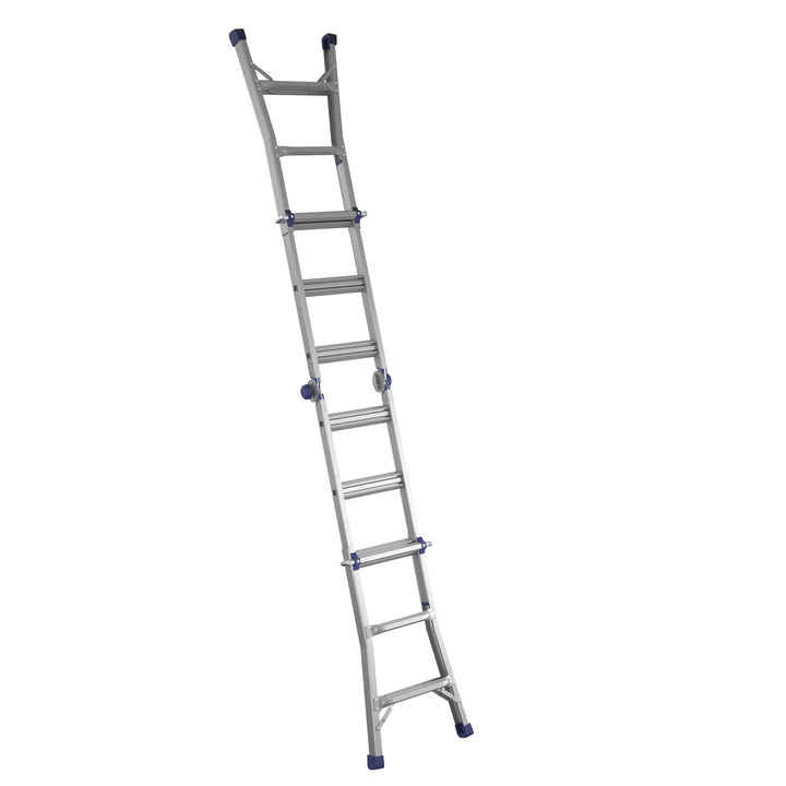 Multiple Heights and Positions Articulating Ladder -  Silver
