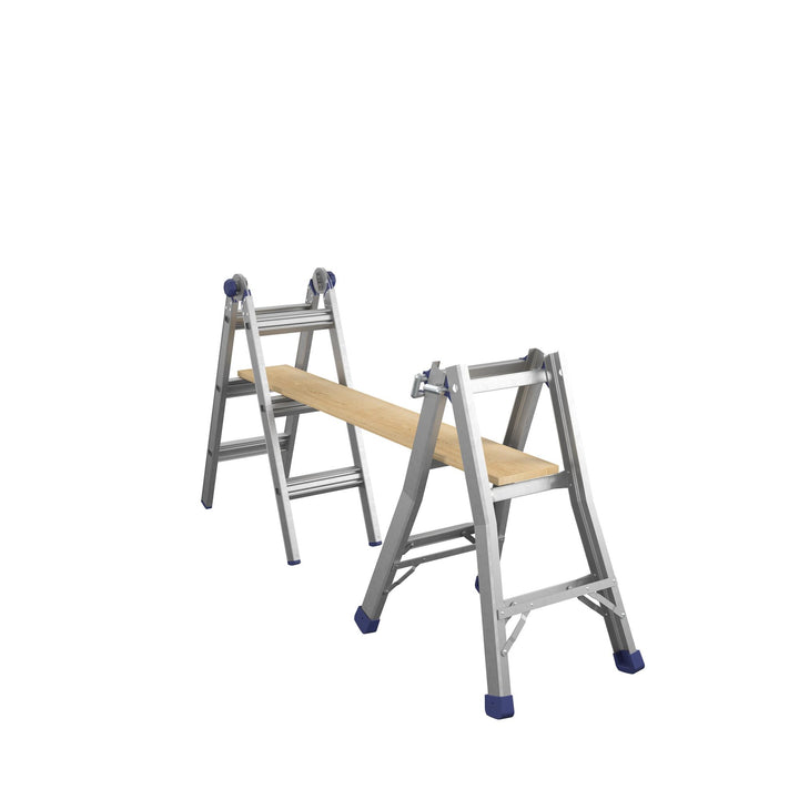 14 ft Articulating Ladder with Multiple Positions -  Silver
