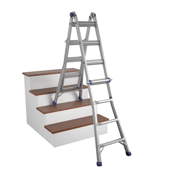 18 ft Ladder with 300 lb Max Reach -  Silver