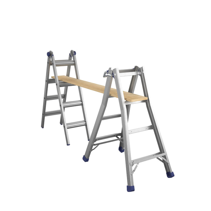 18 ft Max Reach Multi-Position Ladder -  Silver