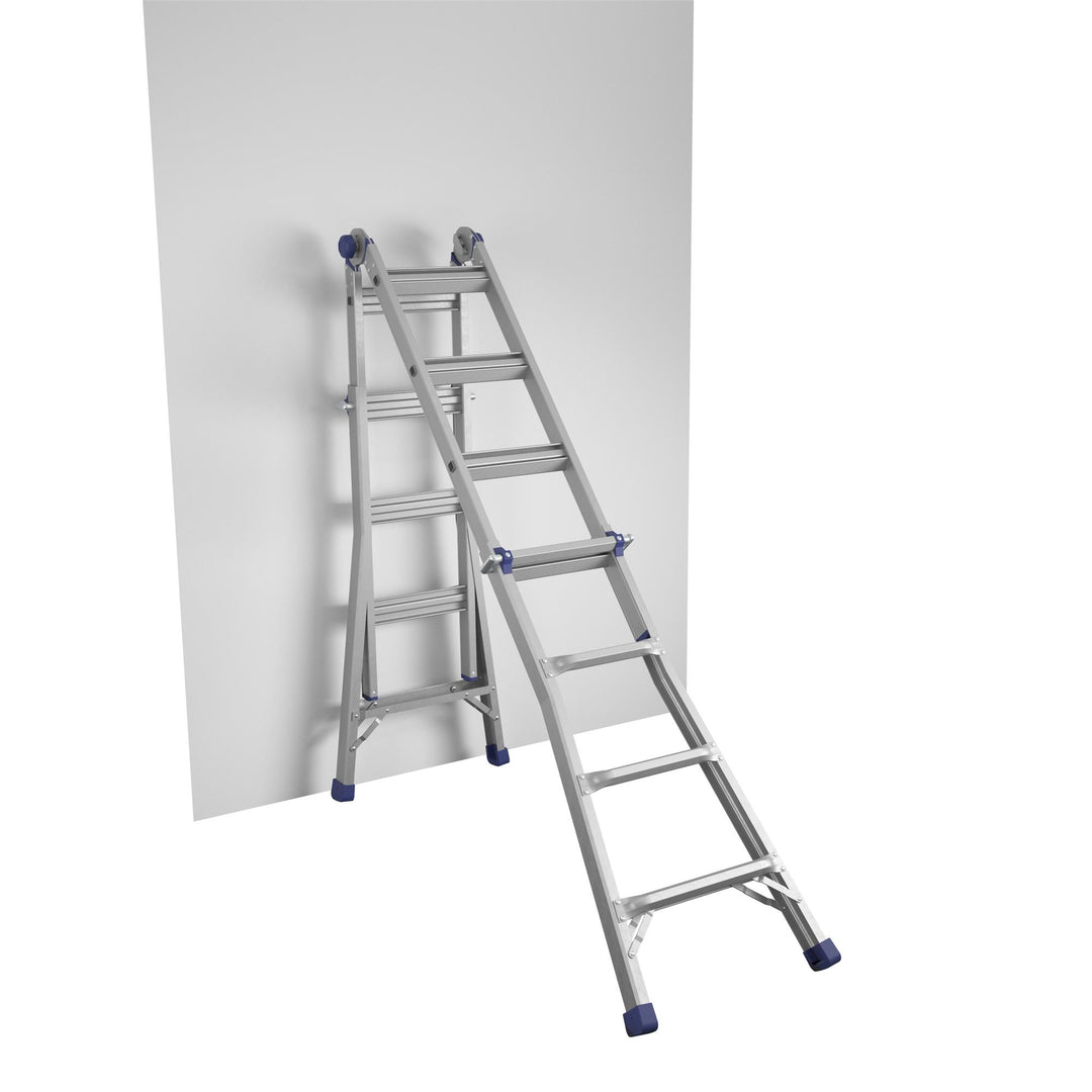 18 ft Max Reach Ladder with 300 lb Capacity -  Silver