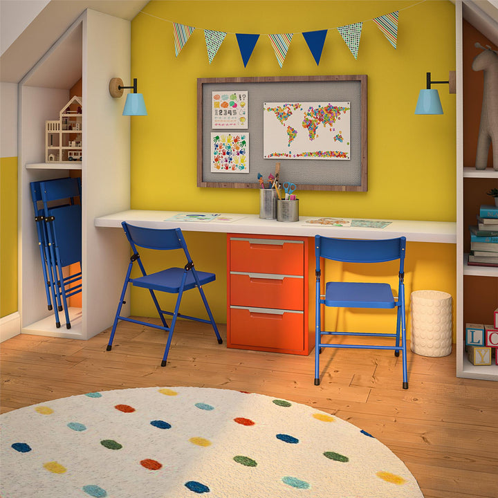 Best kids plastic pinch-free chair -  Blue 