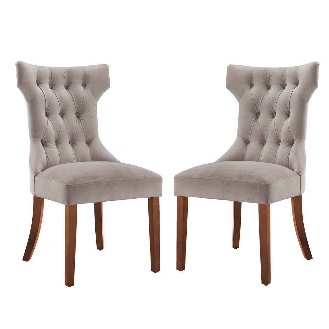 Clairborne Tufted Hourglass Dining Chair, Set of 2  -  Taupe 