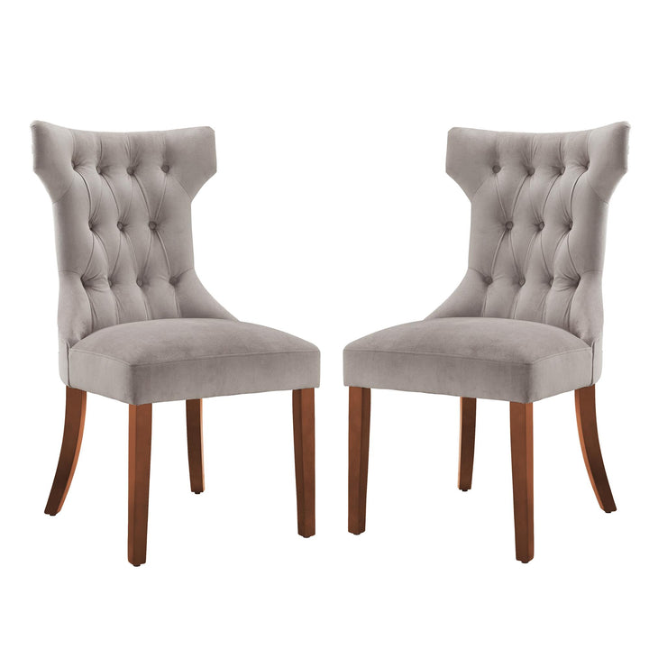 Clairborne Tufted Hourglass Dining Chair, Set of 2  -  Taupe 