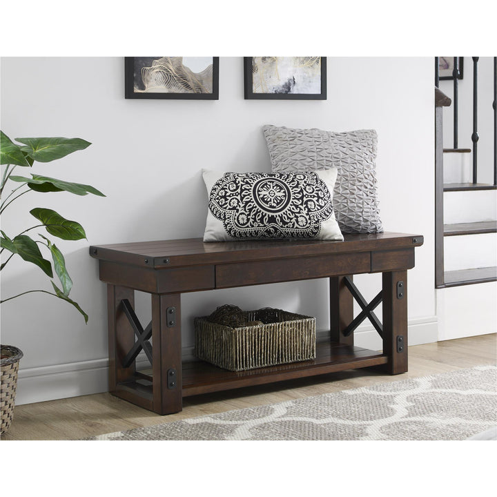 Wildwood entryway storage bench -  Espresso
