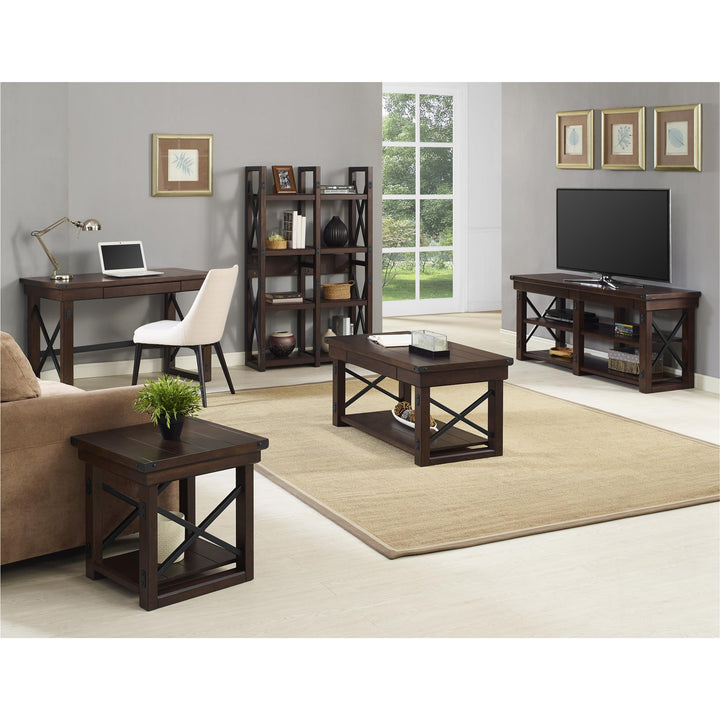 Veneer bench with drawer -  Espresso