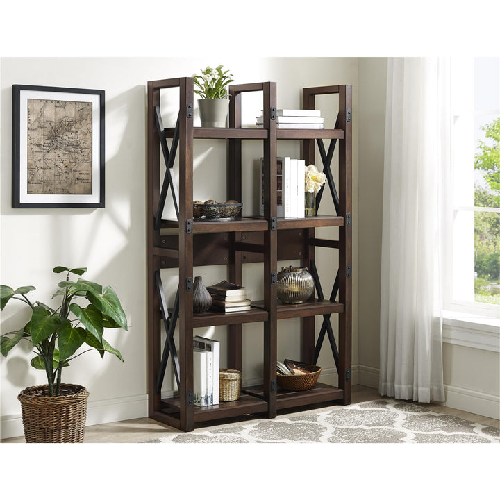 Wildwood veneer bookcase divider -  Espresso