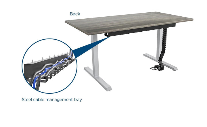 Professional Sit and Stand Adjustable Height Pro-Desk with Pull-Out Drawer - White - 6’ Straight
