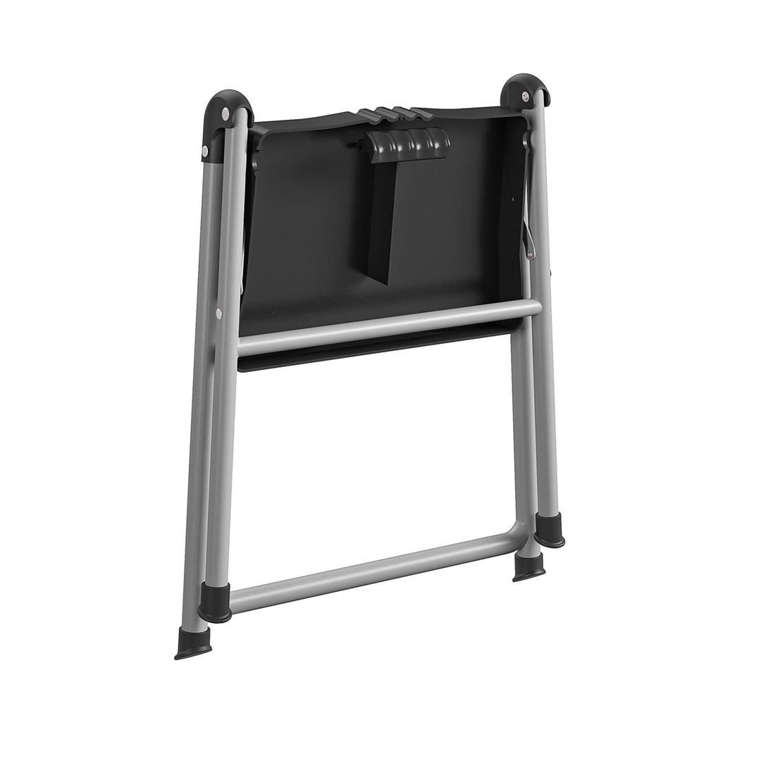 200 lb Capacity Steel 1 Step Stool -  Platinum/Black 