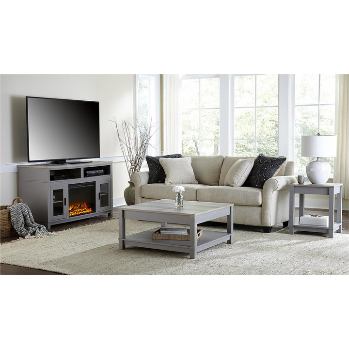 Functional Carver Coffee Table for Living Room -  Gray