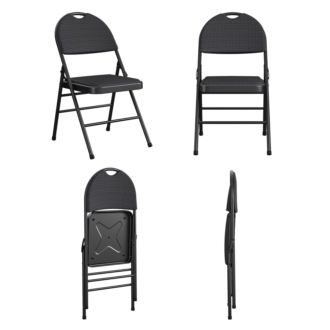 Set of 4 Triple Braced Fabric Padded Metal Chair -  Times 