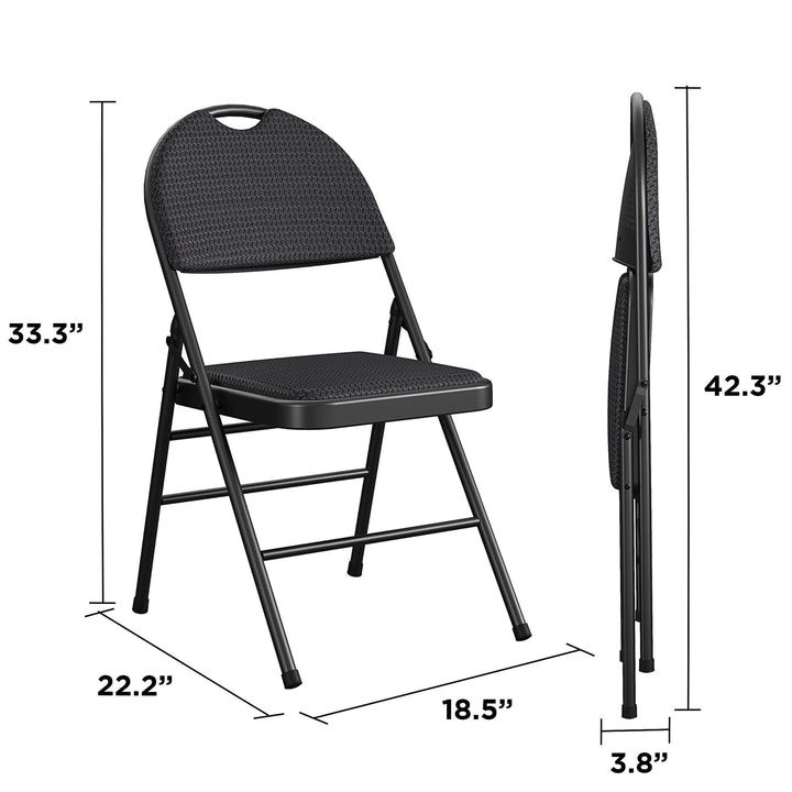 Triple Braced Metal Folding Chair with Fabric Padding -  Times 