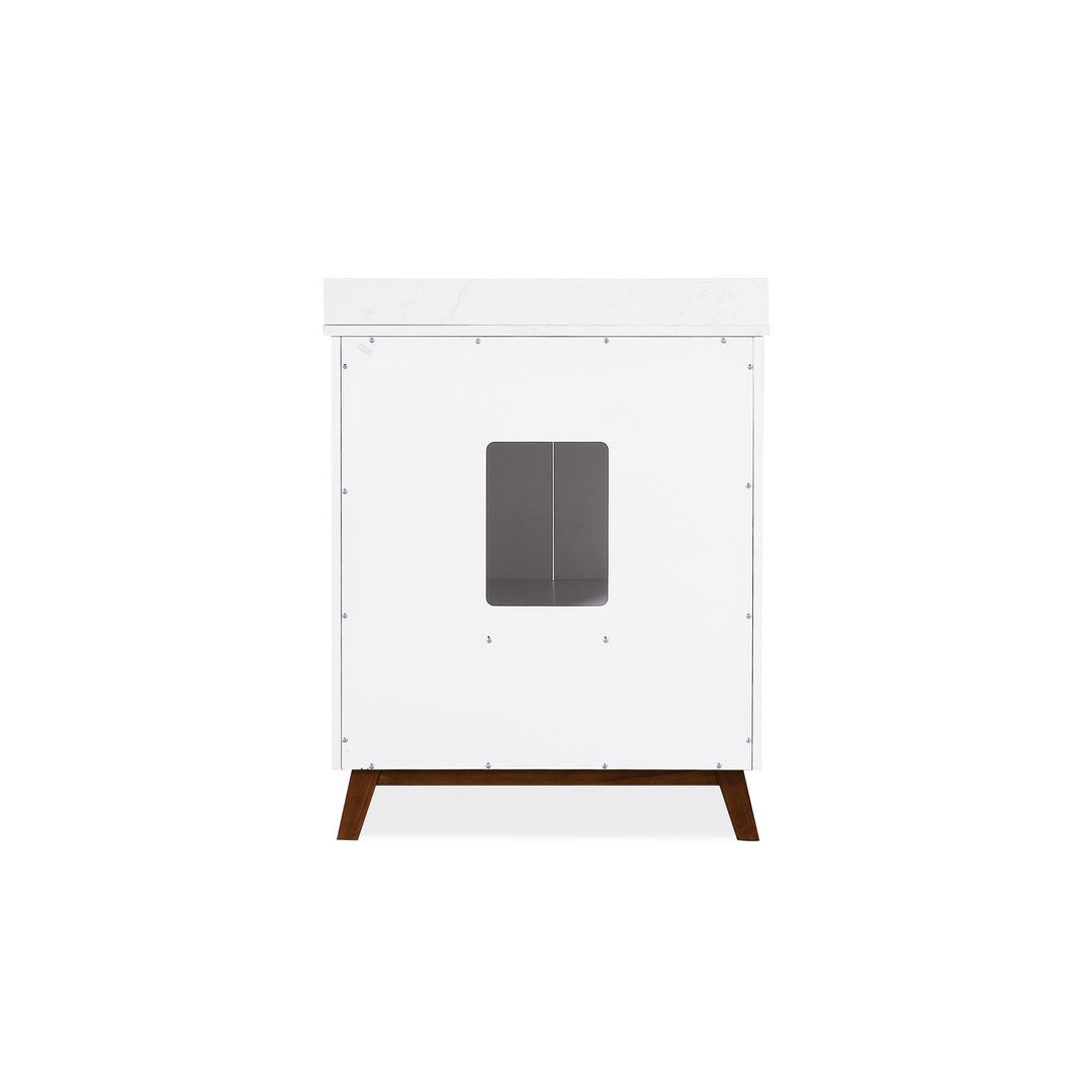 Bleeker Solid Wood Bathroom Vanity with Pre-Installed Oval Porcelain Sink - White - 30"