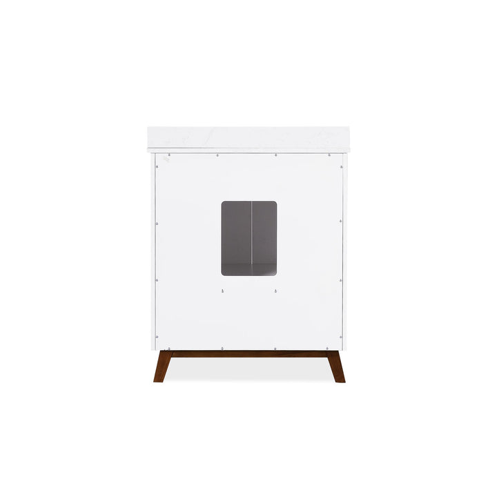 Bleeker Solid Wood Bathroom Vanity with Pre-Installed Oval Porcelain Sink - White - 30"