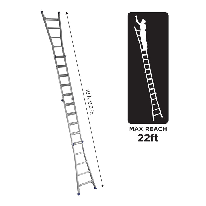 22 feet tall aluminum ladder  - Silver