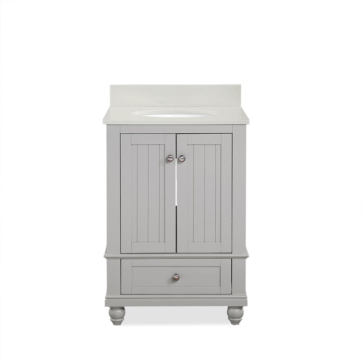 Monteray Beach Bathroom Vanity with Composite Granite Counter Top  -  Gray - 24"