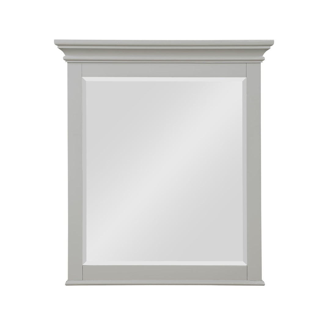 Monteray Beach 24 Inch Bathroom Mirror with Decorative Crown Molding - Gray - 30"
