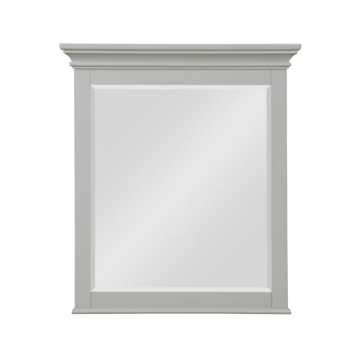 Monteray Beach 24 Inch Bathroom Mirror with Decorative Crown Molding - Gray - 30"