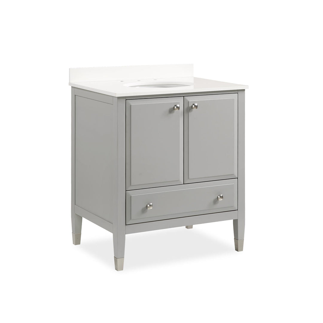 Metcalfe 30 Inch Bathroom Vanity with Composite Granite Counter Top - Gray - 30"
