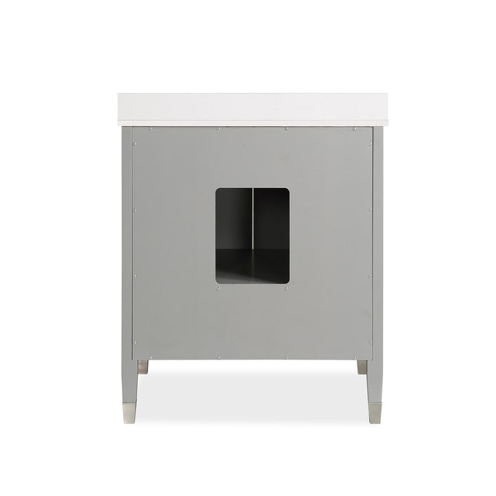 Metcalfe 30 Inch Bathroom Vanity with Composite Granite Counter Top - Gray - 30"