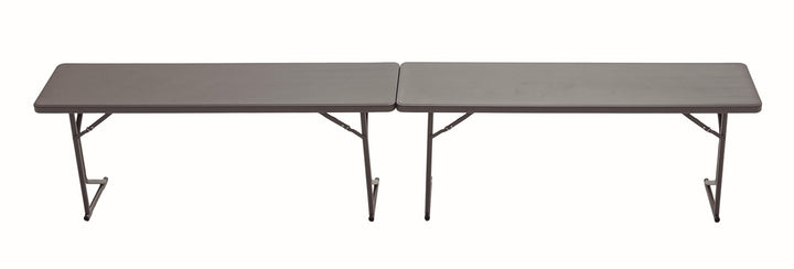 72 Inch x 18 Inch Blow Mold Training Folding Table - Gray - 1-Pack