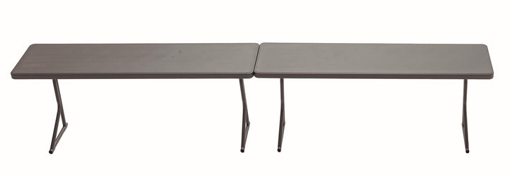 72 Inch x 18 Inch Blow Mold Training Folding Table - Gray - 1-Pack