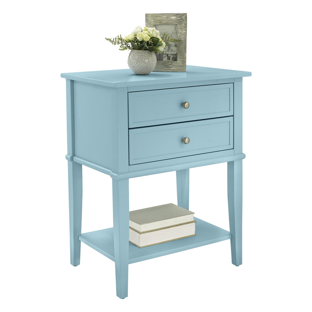 Franklin Accent Table with Drawers -  Blue
