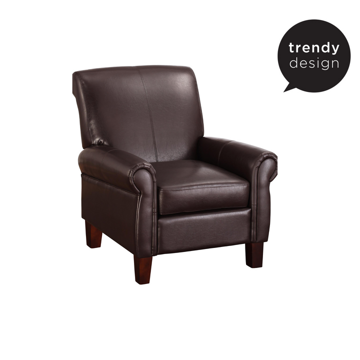 Elegant faux leather club chair -  Brown