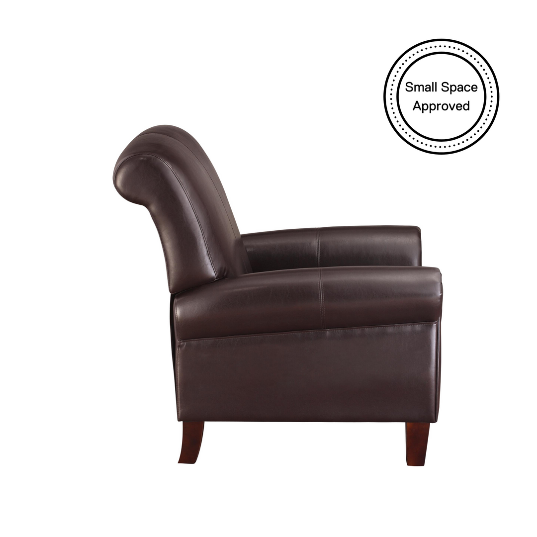 Stylish living room faux leather chair -  Brown