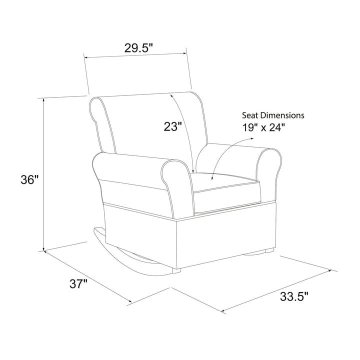 Mackenzie Microfiber Upholstered Rocker Chair with Wood Frame - Gray