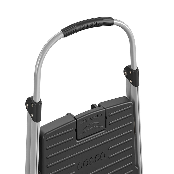 2 Step Stable and Foldable Step Stool with Plastic Steps - Aluminum/Black - 1-Pack