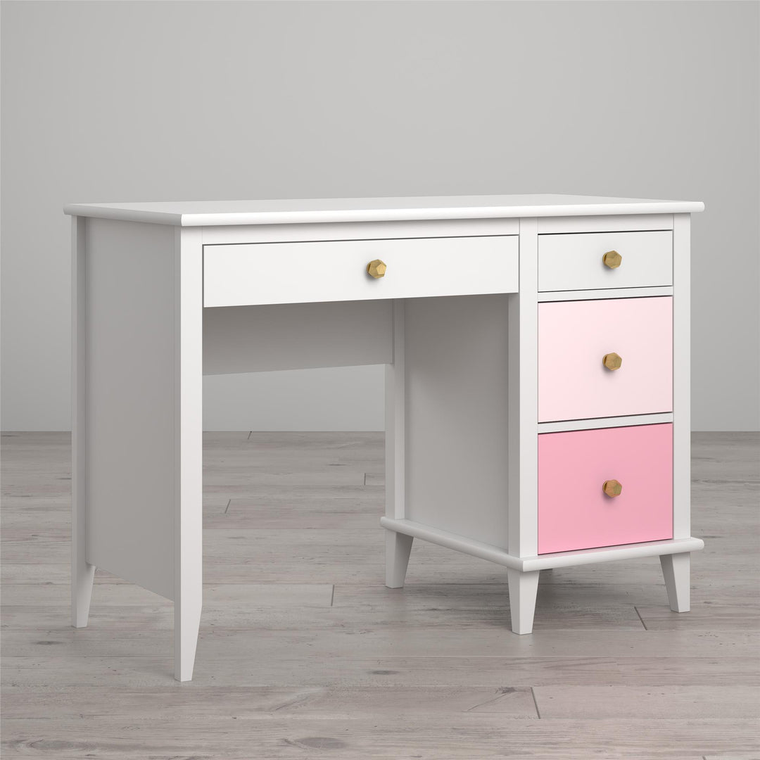Stylish kids’ desk with storage space -  Pink